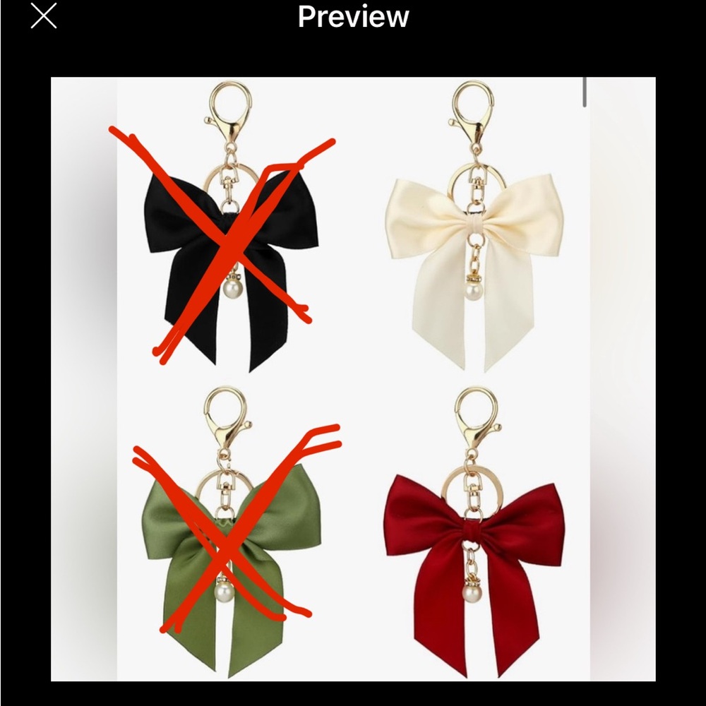 Bow Keychain or Bag Charm - Picture 2 of 5